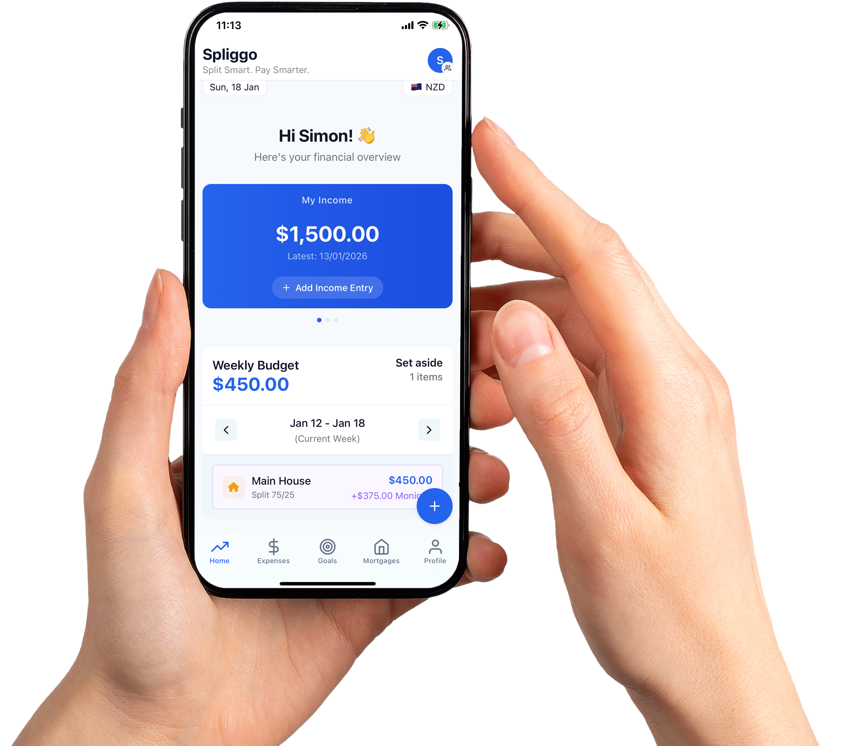 Spliggo app on phone